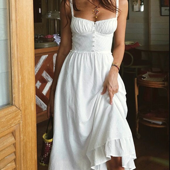 Commense Ruffle Hem Cami Plain Midi Dress (Fits 10/12) - Picture 4 of 8